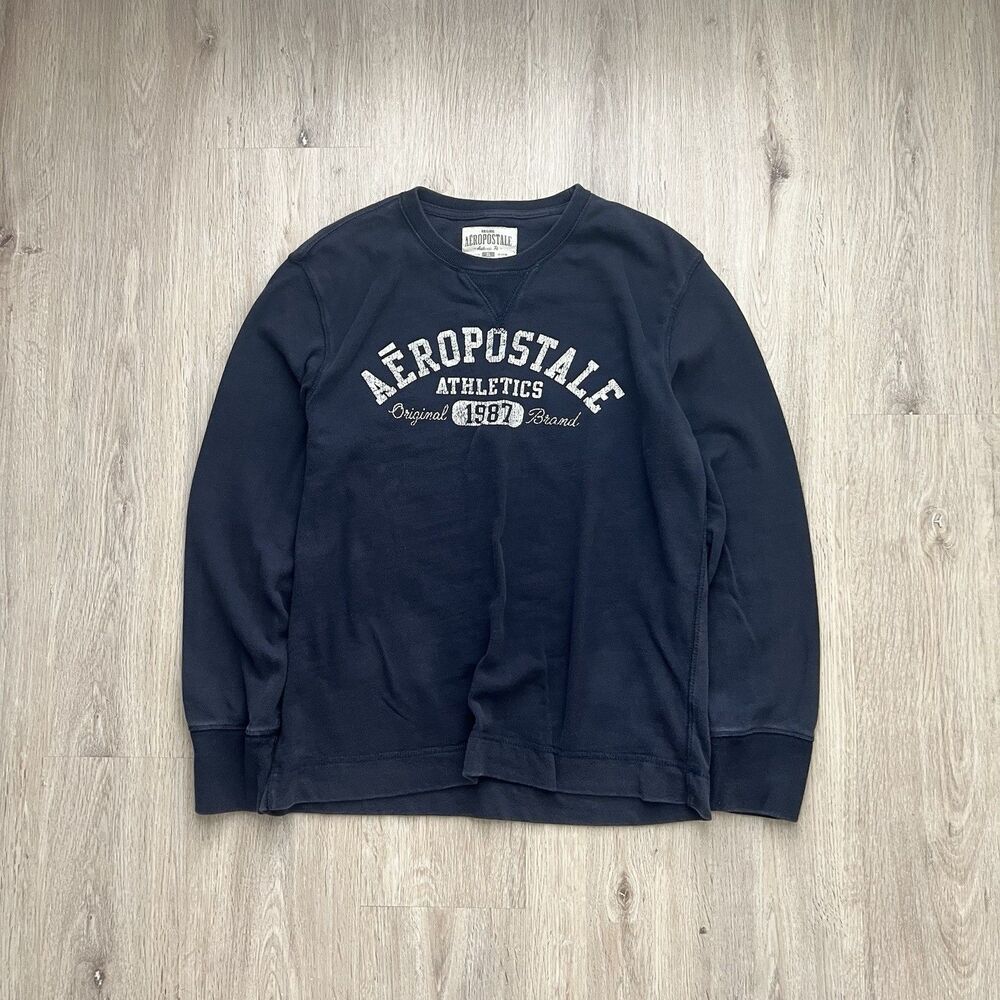 Vintage Aeropostale Longsleeve Men’s XL Blue Surf Distressed Graphic Y2K